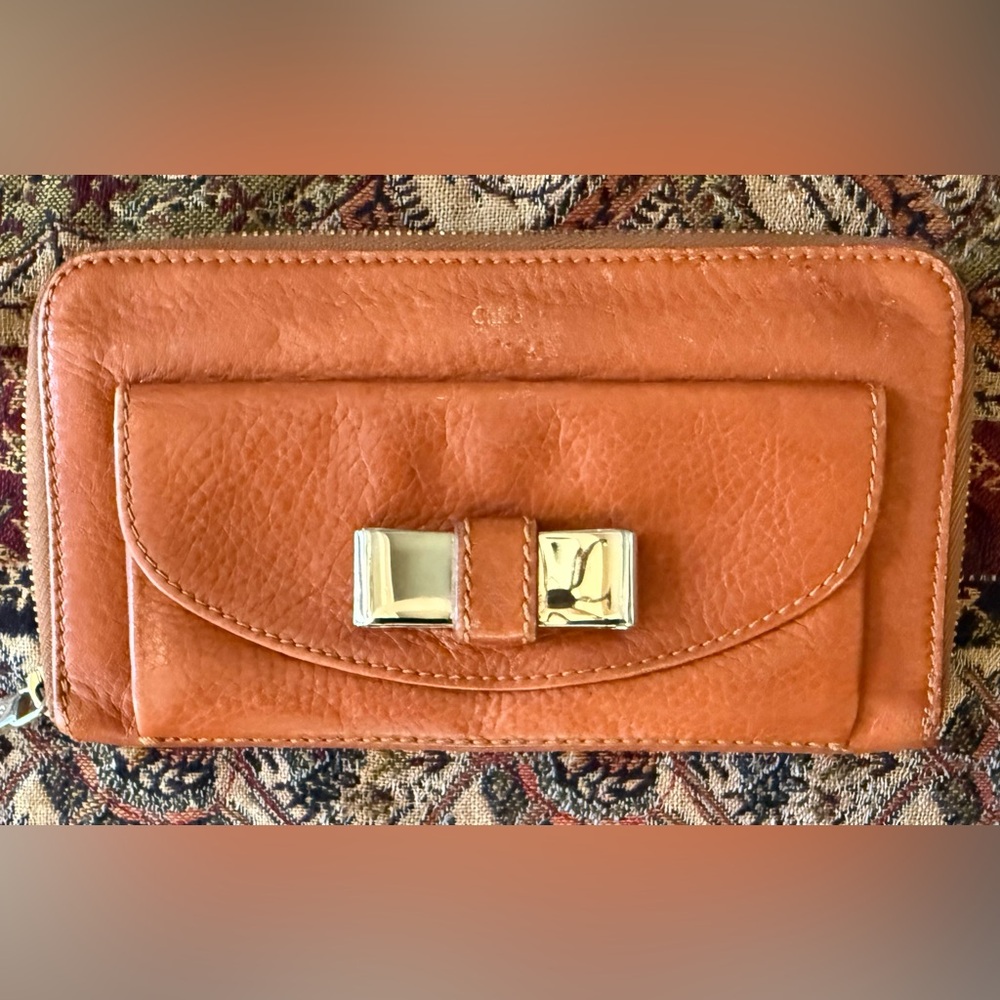 Chloé Leather Brown-Cognac Long Wallet